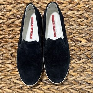 Prada Women's Black Velvet Loafers
